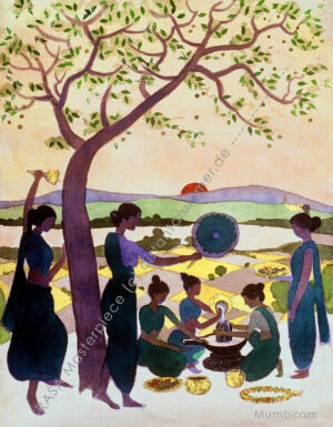 “Morning Puja under the Bel Tree” – Rasa Masterpiece